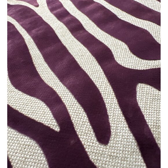 Zebra Print Throw Pillows Purple & Beige 16 x 15” Down Filled Velvet Set of 2 - Picture 11 of 11